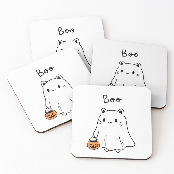 Item preview, Boo - Cute Kawaii Cat Ghost Trick or Treat designed and sold by j-2k.