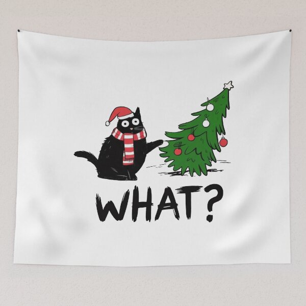 Item preview, Funny Cat Christmas What Christmas Tree designed and sold by bethanyrodgers6.