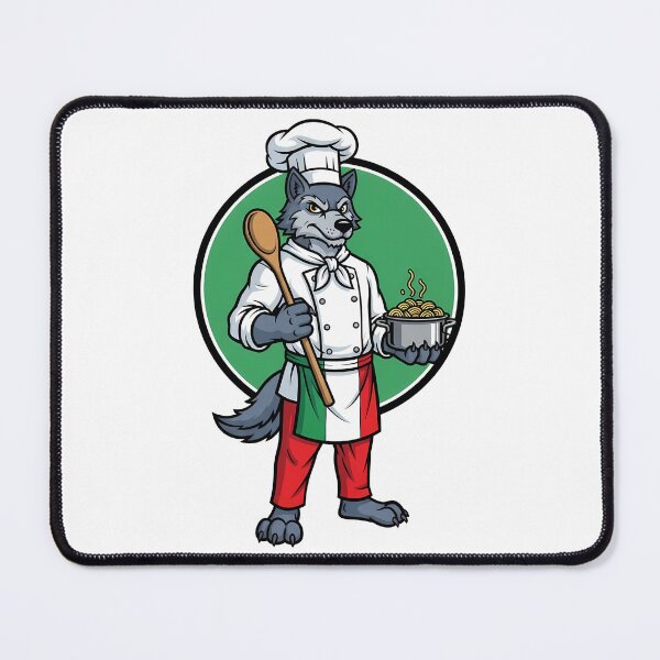 Item preview, Italian Chef Wolf Pasta Mascot designed and sold by k3rstman1.