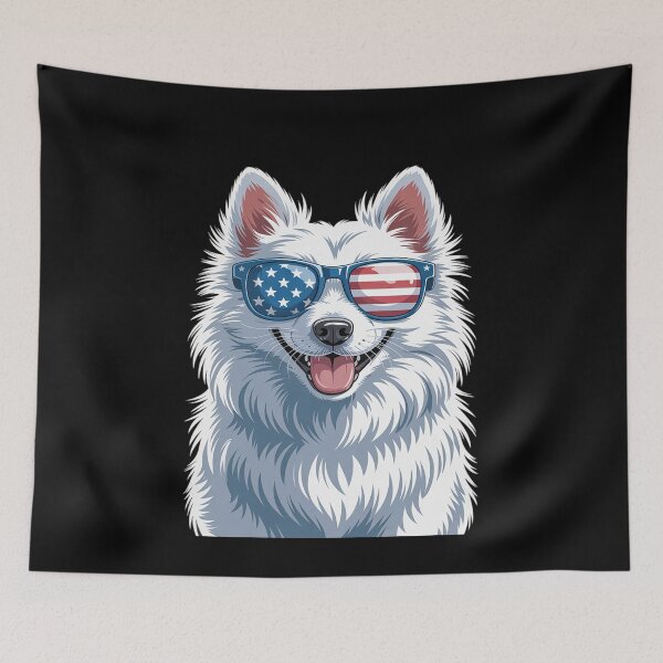 Item preview, American Eskimo Dog USA Flag Patriotic Dog Lover designed and sold by Idarmotar.