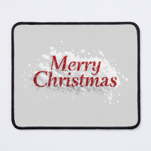 Item preview, Minimalist Merry Christmas Text Illustration – Elegant Red Cursive Typography with Snow Effect designed and sold by PixelVibe782.