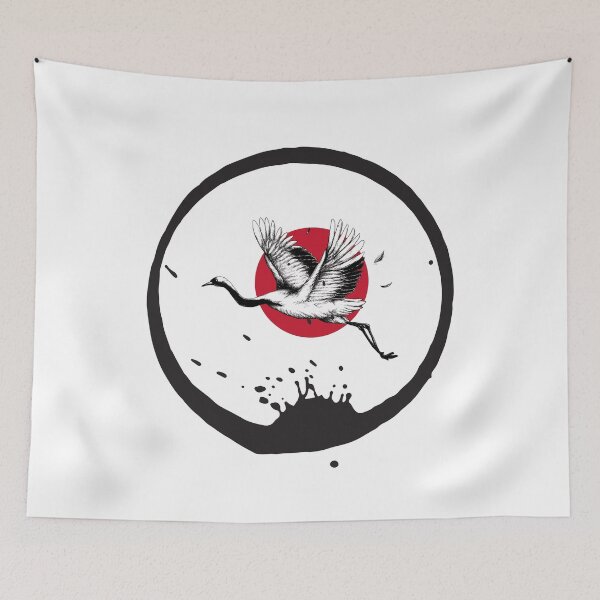 Item preview, Flying crane in front of the sun designed and sold by designeffect.