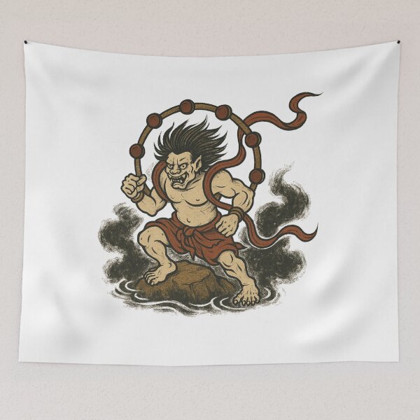 Item preview, Raijin – The Thunder Drum of Old Japan designed and sold by Lazy-Genius-Co.
