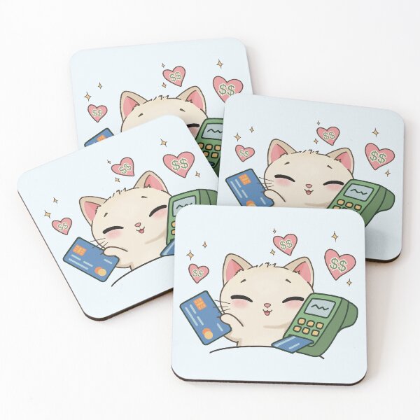 Item preview, Money Cat - Blue Background designed and sold by AuraBerryArt.