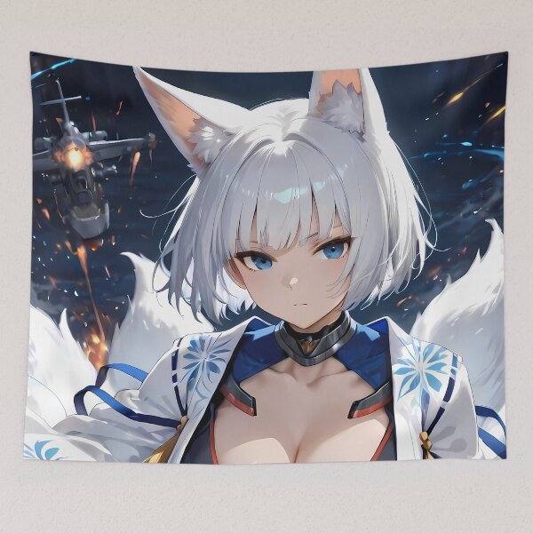 Item preview, Kaga Battle Mode Blue Fire Aura Azur Lane Anime Girl designed and sold by Raslbazola.