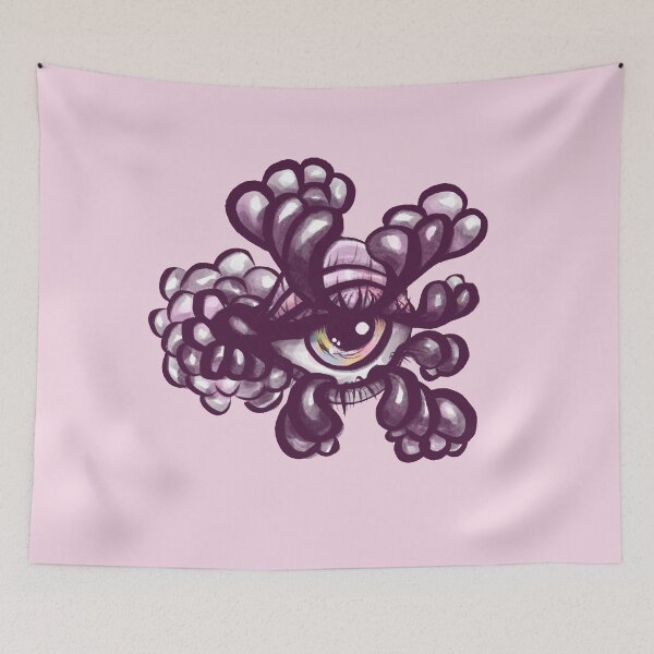 Item preview, Bubbly Eye - Weirdcore Art in Purple and Pink designed and sold by Boriana Giormova.