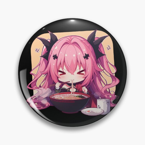 Item preview, Krul Tepes Seraph of the End Chibi Vampire Girl Enjoying Kawaii Ramen Anime designed and sold by Raslbazola.