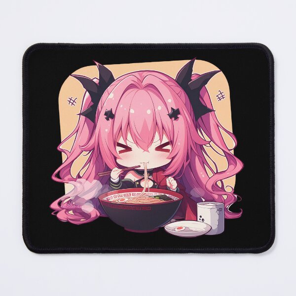 Item preview, Krul Tepes Seraph of the End Chibi Vampire Girl Enjoying Kawaii Ramen Anime designed and sold by Raslbazola.