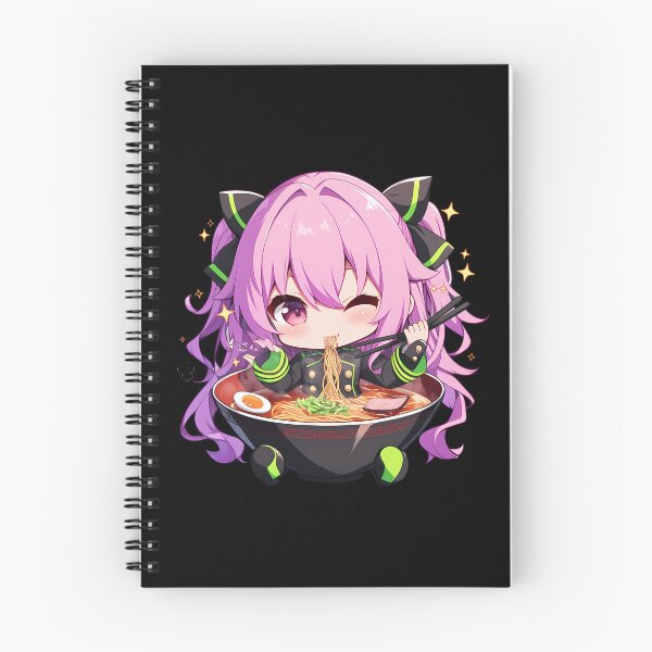 Item preview, Hiiragi Shinoa Seraph of the End Chibi Girl Slurping Kawaii Ramen Anime designed and sold by Raslbazola.