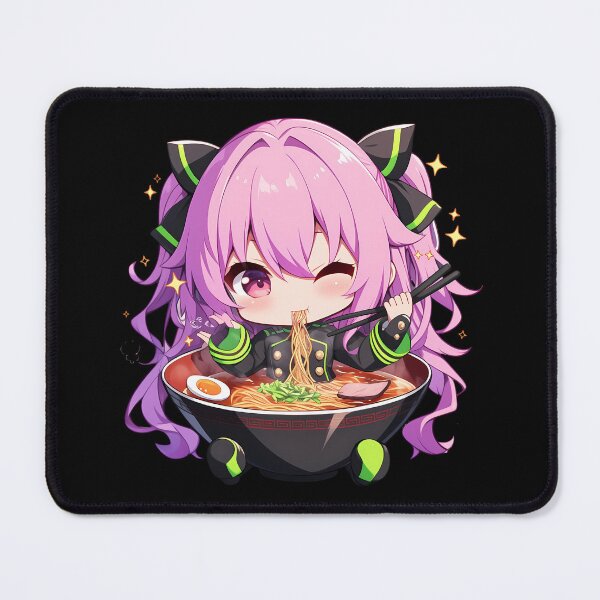 Item preview, Hiiragi Shinoa Seraph of the End Chibi Girl Slurping Kawaii Ramen Anime designed and sold by Raslbazola.