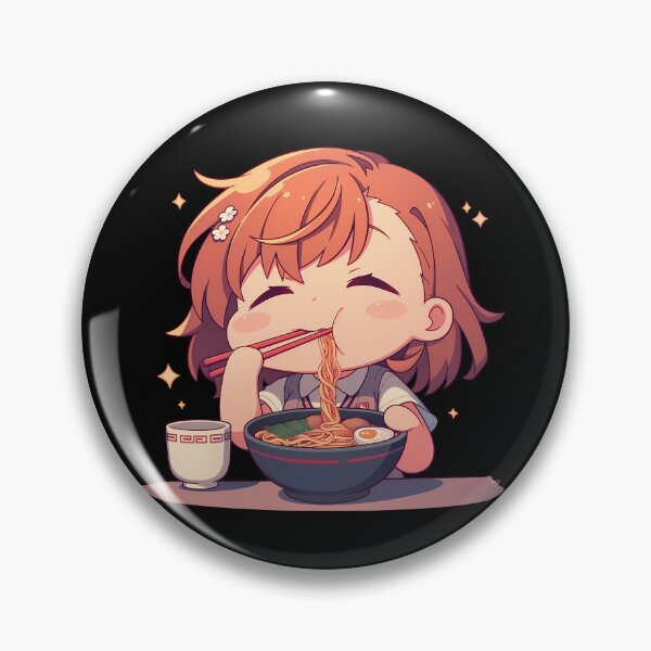 Item preview, Misaka Mikoto A Certain Scientific Railgun Chibi Girl Eating Kawaii Ramen Anime designed and sold by Raslbazola.