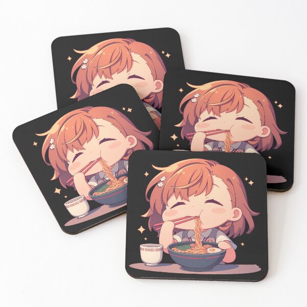 Item preview, Misaka Mikoto A Certain Scientific Railgun Chibi Girl Eating Kawaii Ramen Anime designed and sold by Raslbazola.