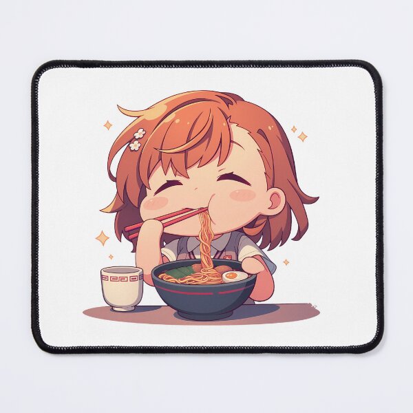 Item preview, Misaka Mikoto A Certain Scientific Railgun Chibi Girl Eating Kawaii Ramen Anime designed and sold by Raslbazola.