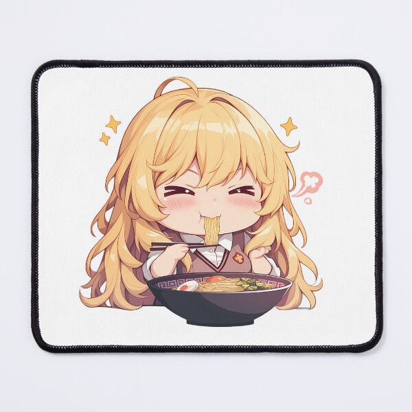 Item preview, Shokuhou Misaki Kawaii Chibi Anime Girl Eating Ramen from A Certain Scientific Railgun designed and sold by Raslbazola.