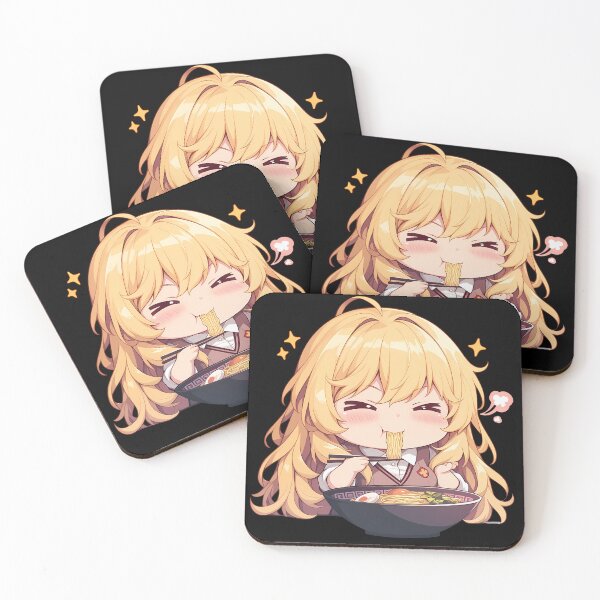 Item preview, Shokuhou Misaki Kawaii Chibi Anime Girl Eating Ramen from A Certain Scientific Railgun designed and sold by Raslbazola.