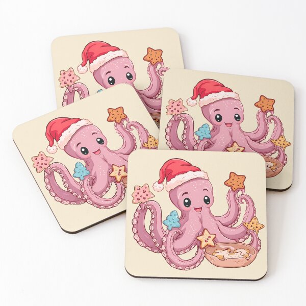 Item preview, Baking Christmas Cookies with a Cute Pink Octopus designed and sold by Ivy-Triggs.
