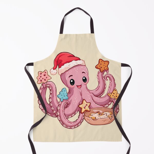 Item preview, Baking Christmas Cookies with a Cute Pink Octopus designed and sold by Ivy-Triggs.