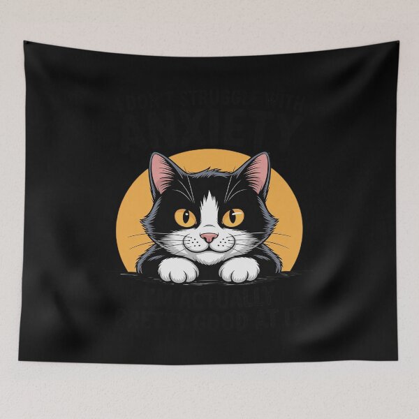 Item preview, Anxiety Cat I Don’t Struggle I Excel at It designed and sold by petrichorsworld.