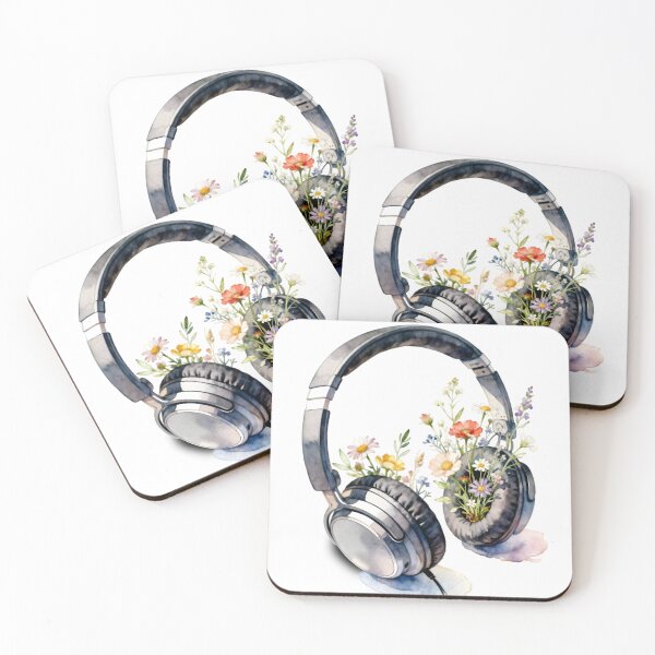 Item preview, Wildflower Watercolor Headphones – Nature Meets Music designed and sold by artumbre.