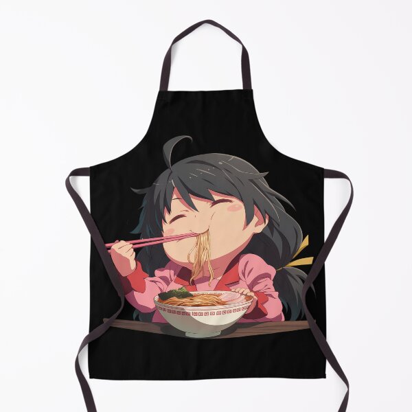Item preview, Tsubasa Hanekawa Chibi Anime Girl Adorably Eating Ramen from Bakemonogatari designed and sold by Raslbazola.