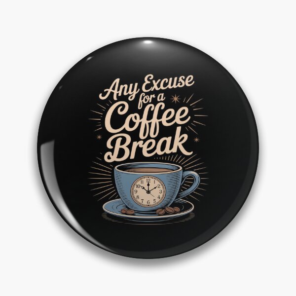Item preview, Any Excuse Coffee Break Clock Office designed and sold by petrichorsworld.