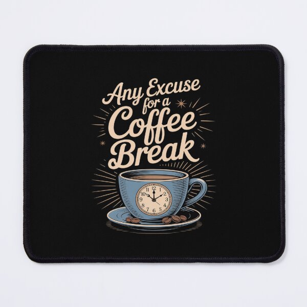 Item preview, Any Excuse Coffee Break Clock Office designed and sold by petrichorsworld.