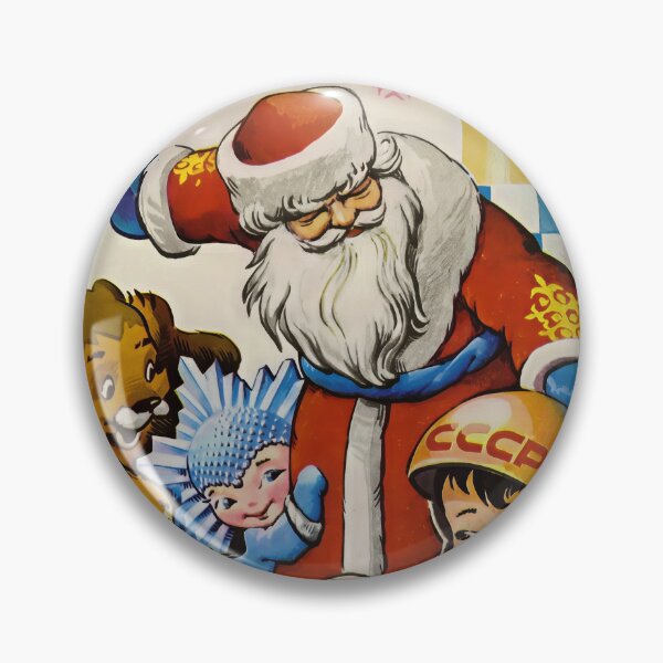 Item preview, Vintage Soviet Happy New Year Art Print - Retro USSR Ded Moroz Cosmonaut Rocket Design designed and sold by Very Peculiar.