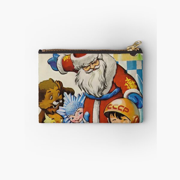 Item preview, Vintage Soviet Happy New Year Art Print - Retro USSR Ded Moroz Cosmonaut Rocket Design designed and sold by Very Peculiar.