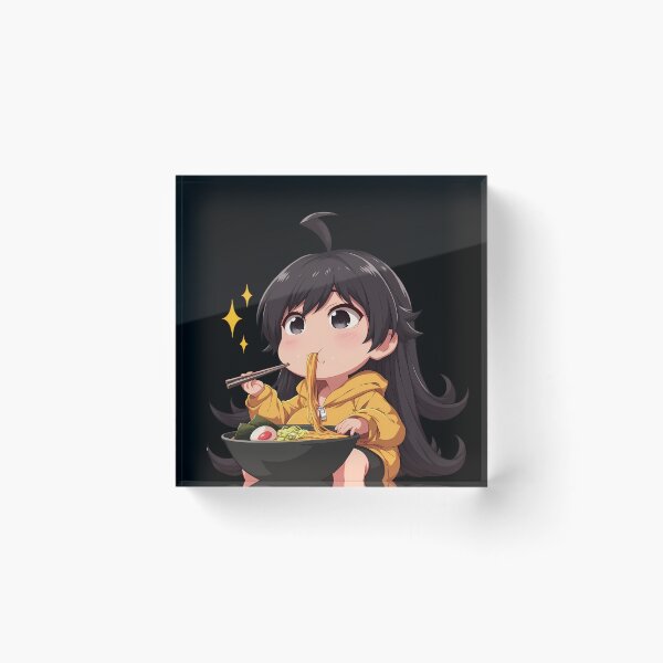 Item preview, Karen Araragi Chibi Kawaii Anime Girl Slurping Ramen from Bakemonogatari designed and sold by Raslbazola.