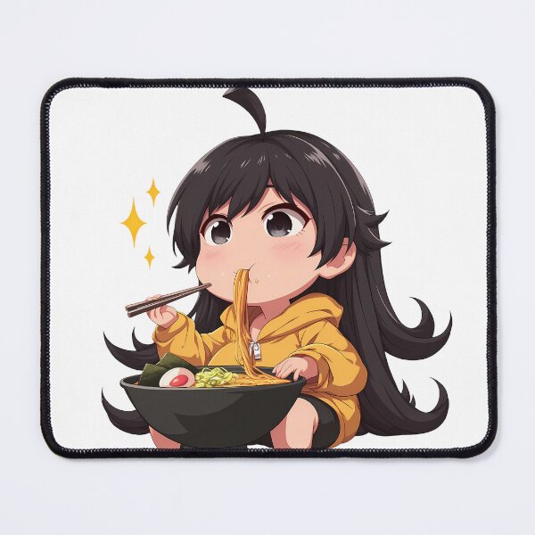 Item preview, Karen Araragi Chibi Kawaii Anime Girl Slurping Ramen from Bakemonogatari designed and sold by Raslbazola.