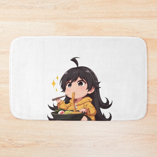 Item preview, Karen Araragi Chibi Kawaii Anime Girl Slurping Ramen from Bakemonogatari designed and sold by Raslbazola.