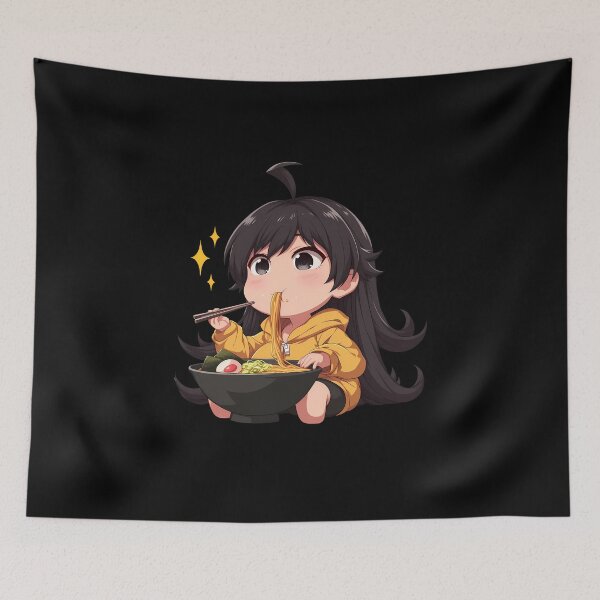 Item preview, Karen Araragi Chibi Kawaii Anime Girl Slurping Ramen from Bakemonogatari designed and sold by Raslbazola.