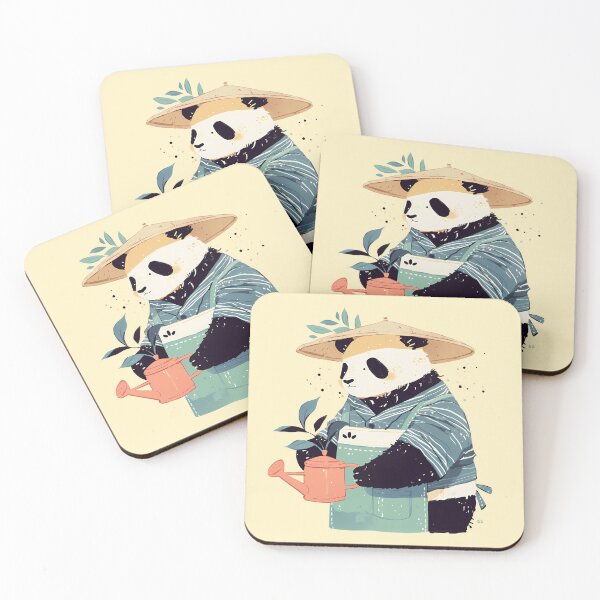 Item preview, Panda watering plants designed and sold by WoollenLlama.