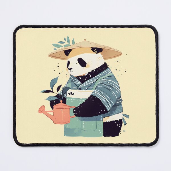 Item preview, Panda watering plants designed and sold by WoollenLlama.
