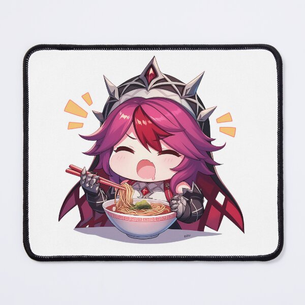 Item preview, Game Rosaria Genshin Impact Chibi Girl Enjoying Spicy Ramen Anime designed and sold by Raslbazola.