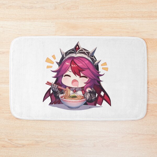 Item preview, Game Rosaria Genshin Impact Chibi Girl Enjoying Spicy Ramen Anime designed and sold by Raslbazola.