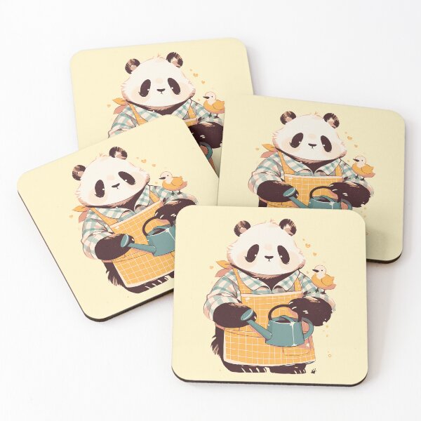 Item preview, Panda watering plants designed and sold by WoollenLlama.