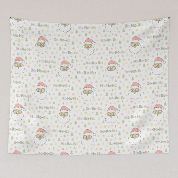 Item preview, Hippie Santa Claus Pattern - Retro Christmas Vibe designed and sold by Julza Art.