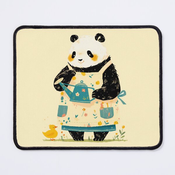 Item preview, Panda watering plants designed and sold by WoollenLlama.