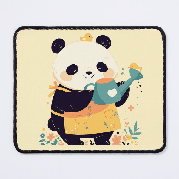 Item preview, Little baby Panda watering plants designed and sold by WoollenLlama.