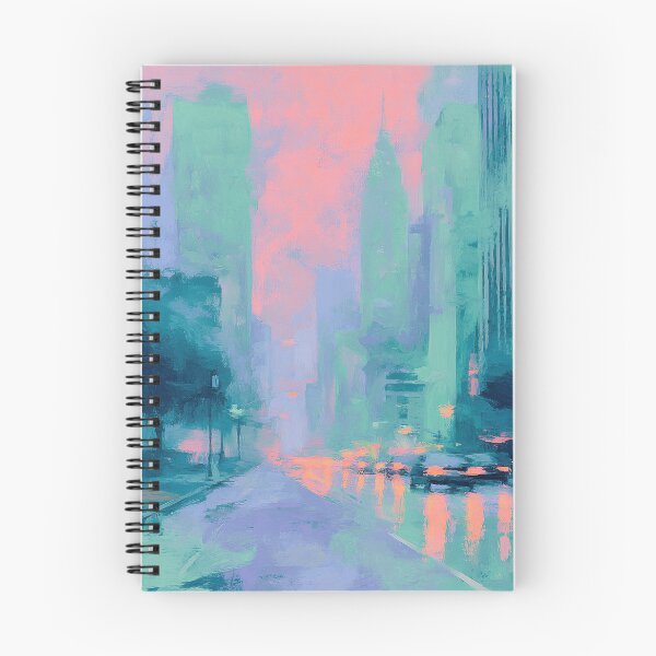 Item preview, Pastel-colored New York at dusk designed and sold by ArtHouseNiklas.