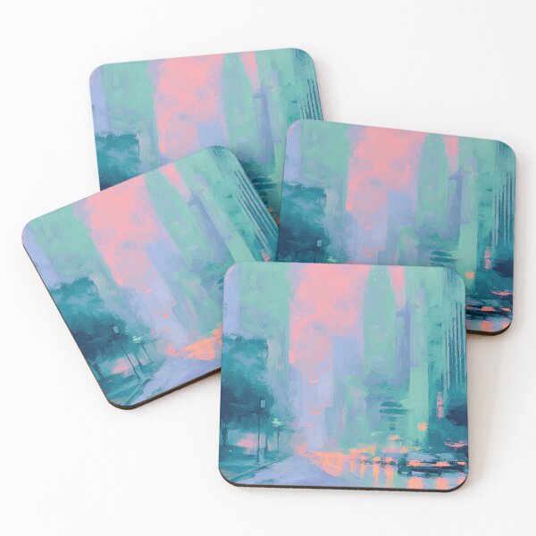 Item preview, Pastel-colored New York at dusk designed and sold by ArtHouseNiklas.