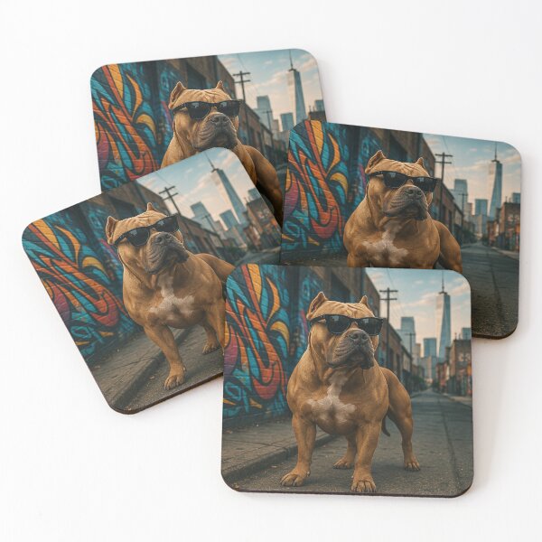 Item preview, Urban XL Bully with Sunglasses – Cool Street Dog Art Print designed and sold by Mdlezieyes.