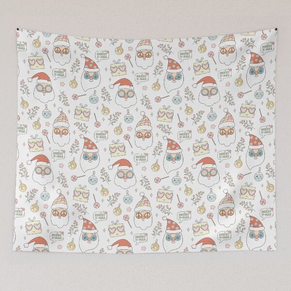 Item preview, Retro Christmas Pattern - Santa Claus, Ornaments, Gifts, Festive Joy designed and sold by Julza Art.