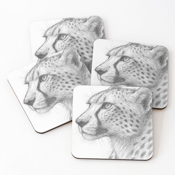 Item preview, Black and White Pencil Sketch of a Cheetah designed and sold by Leon Woods Pencil Art.