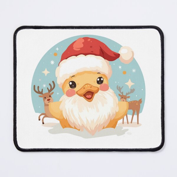 Item preview, Cute Santa Duck With Reindeer: Christmas Cheer For Holiday Cards And Kids' Illustrations designed and sold by KanDa-Shop.