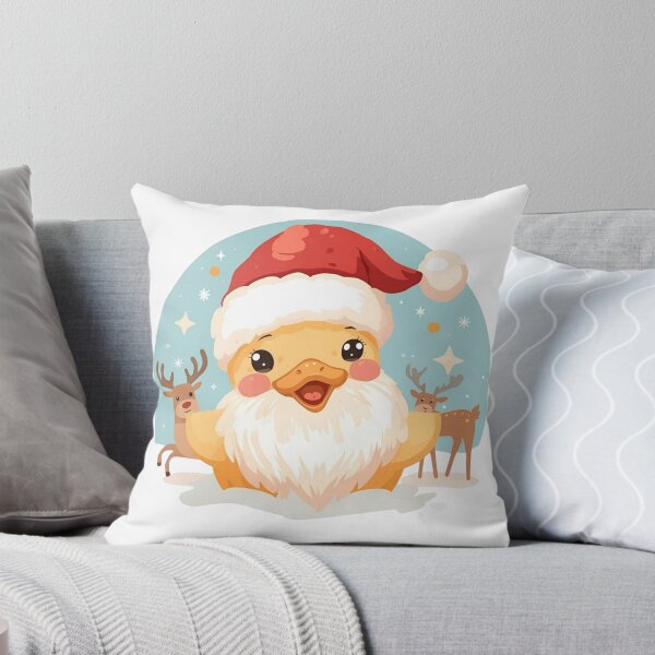 Item preview, Cute Santa Duck With Reindeer: Christmas Cheer For Holiday Cards And Kids' Illustrations designed and sold by KanDa-Shop.
