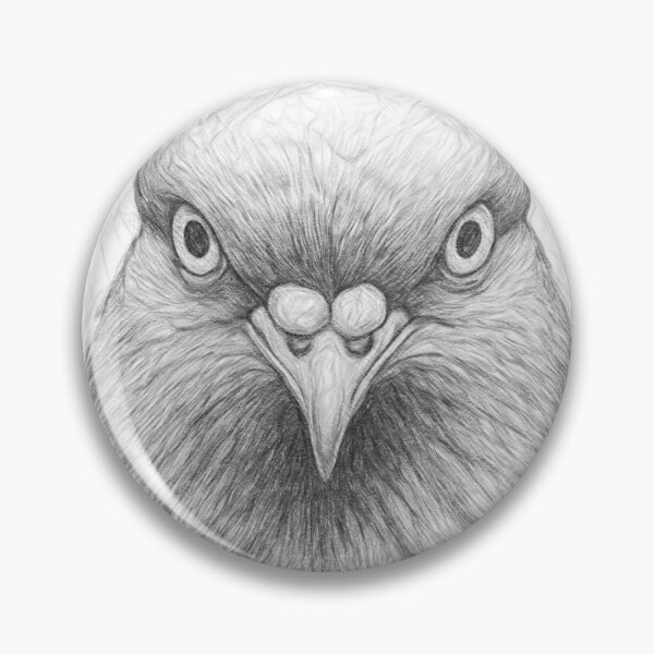 Artikelvorschau, Schwarz-Weiß-Bleistiftskizze einer Taube entworfen und verkauft von Leon Woods Pencil Art.
