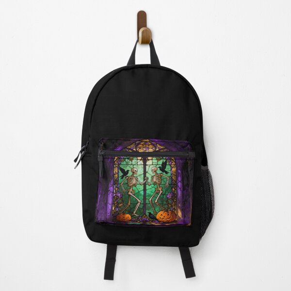 Item preview, Skeletons in shop windows, danse macabre stained glass, Halloween designed and sold by Athena2445.