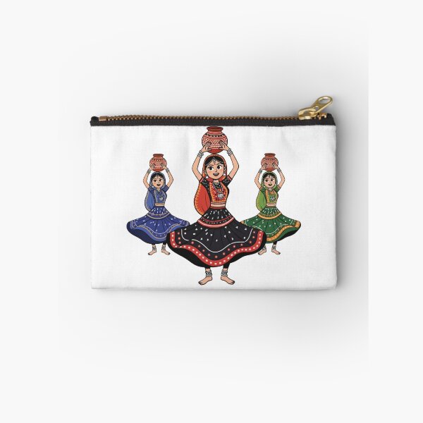Item preview, Traditional Garba Dancers Illustration in Colorful Attire designed and sold by DroolWorthyUS.